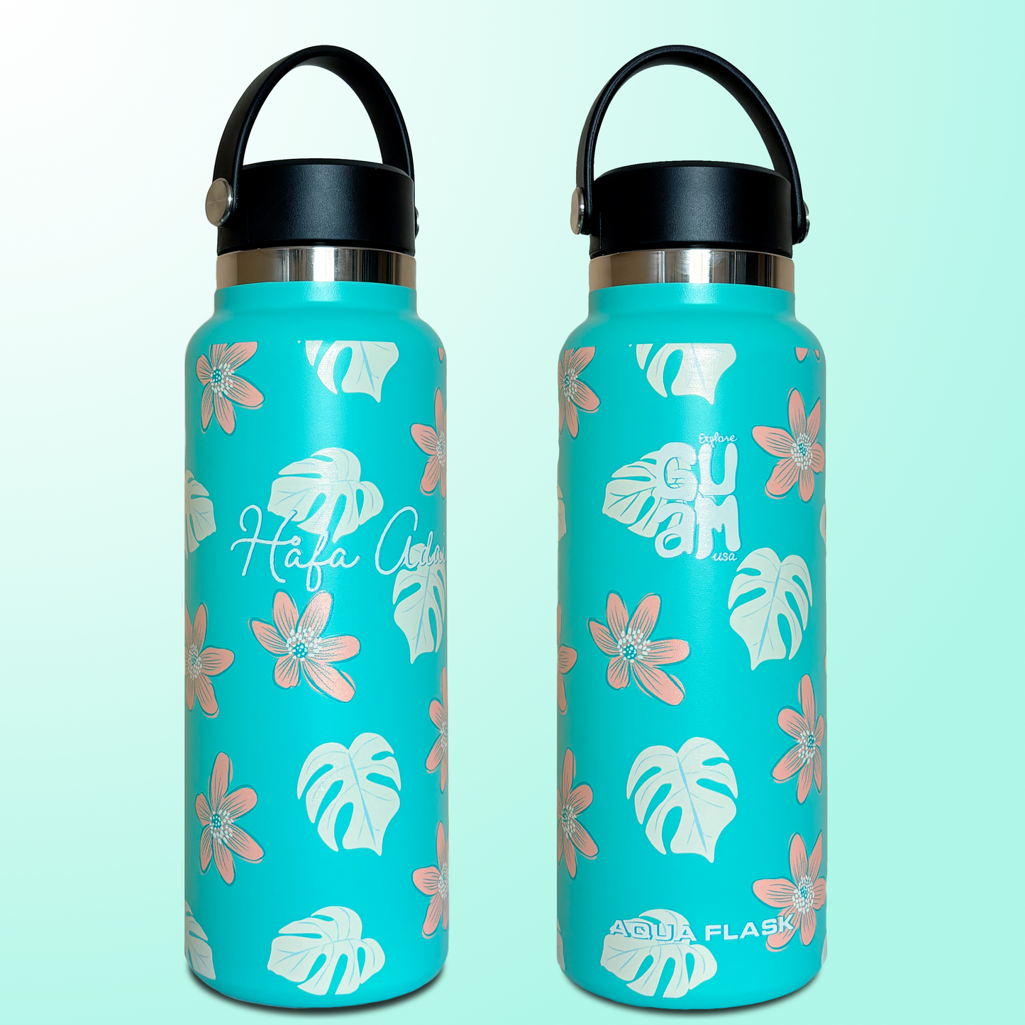 TROPICAL LEAVES FLASK BOTTLE